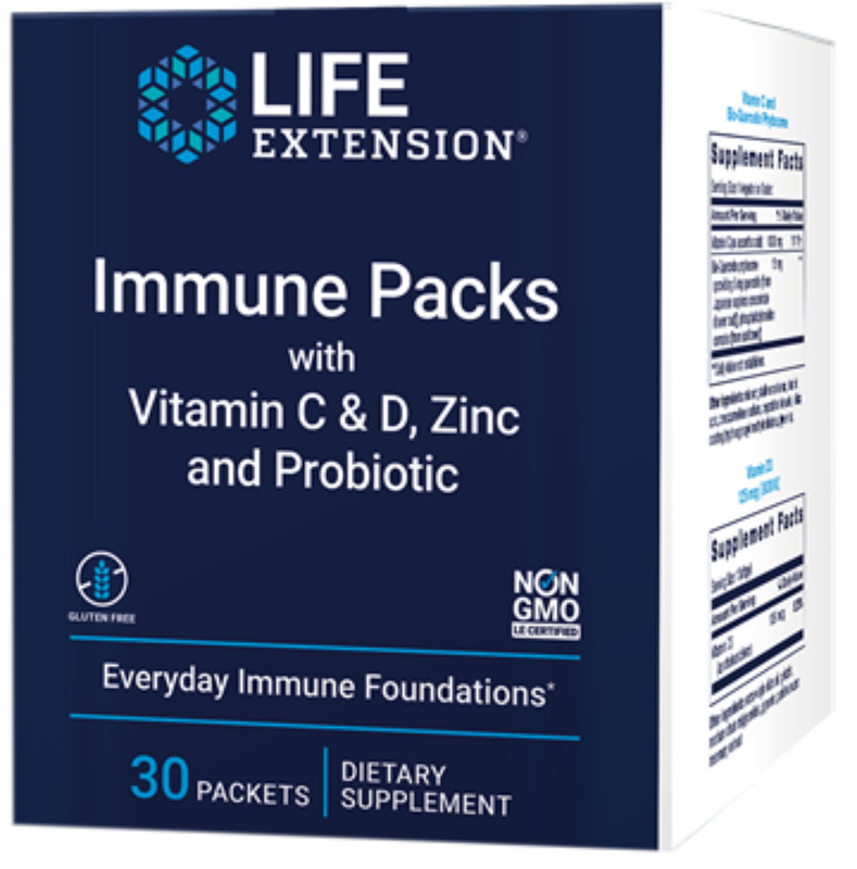 TAKE OFF $14! 3 PACK SALE Life Extension Immune Packs Vitamin C D Zinc 30 pack