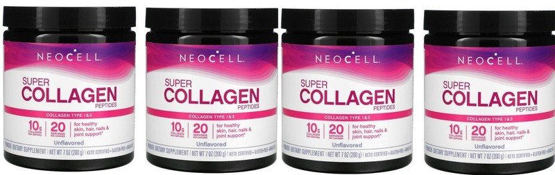 Neocell – Super Collagen, Type 1 & 3, 7 oz (200 g) – 4 Packs