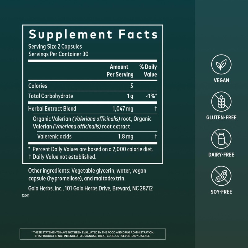 Valerian Root Extract for Calm & Relaxation - 60 Vegan Liquid Phyto-Caps gallery