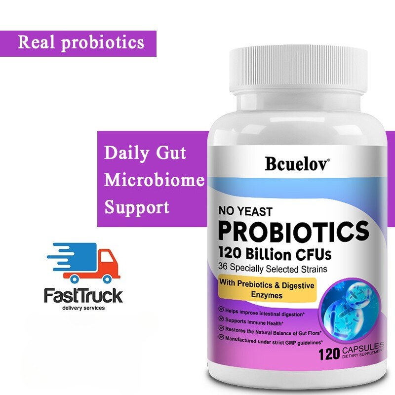 Probiotic Blend Supplement Promotes Energy Relieves Indigestion 120 Capsules