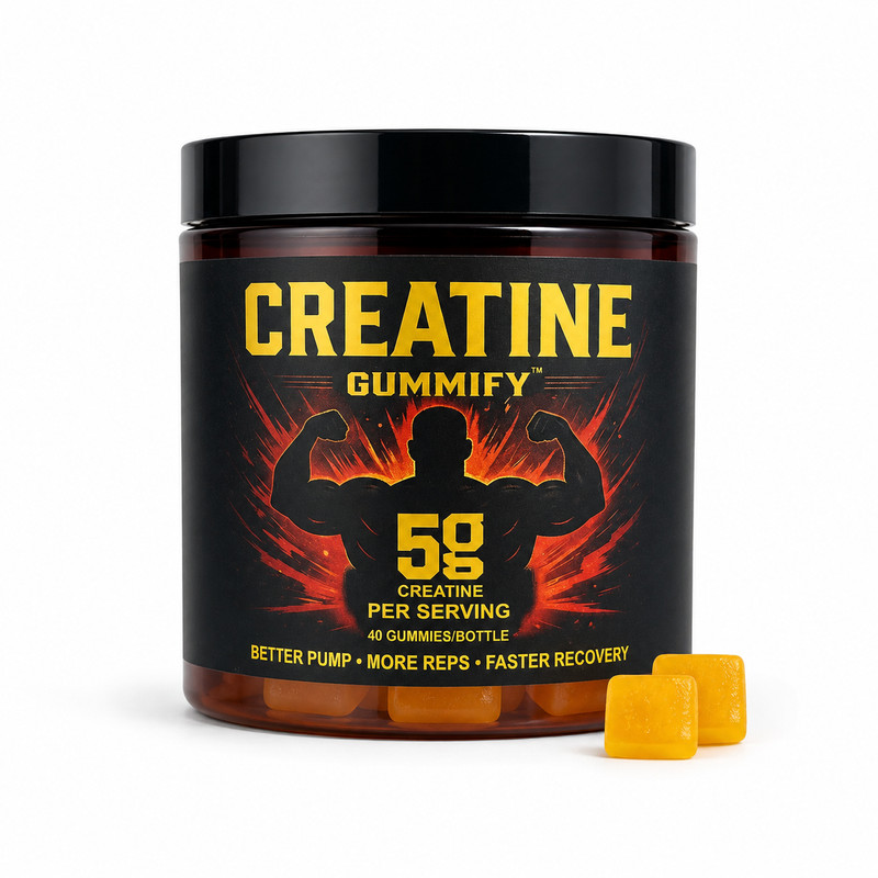 3 Pack Creatine Gummies, 5g creatine, 40 gummies per bottle, vegan, gluten-free