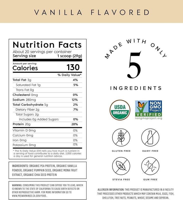 Truvani Vegan Pea Protein Powder | Vanilla | 20g Organic Plant Based Protein gallery