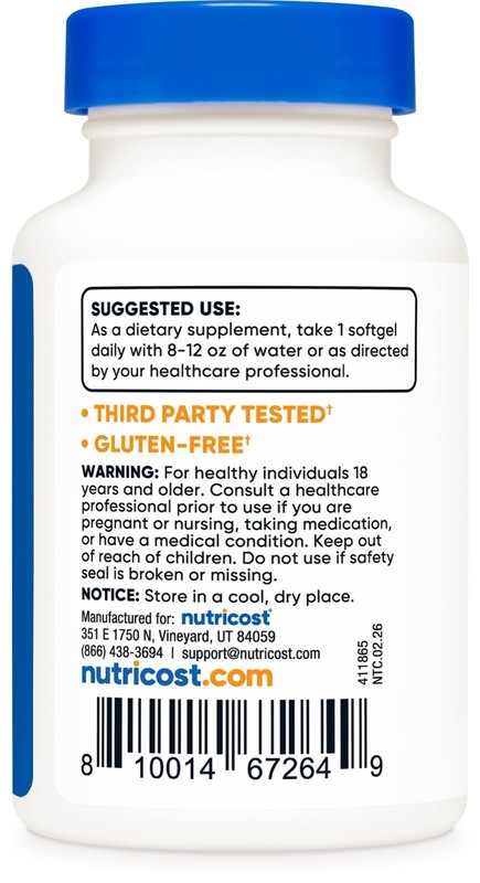 Nutricost Vitamin K2 MK-7 100 mcg, 240 Softgels - Gluten Free and Non-GMO MK7 gallery