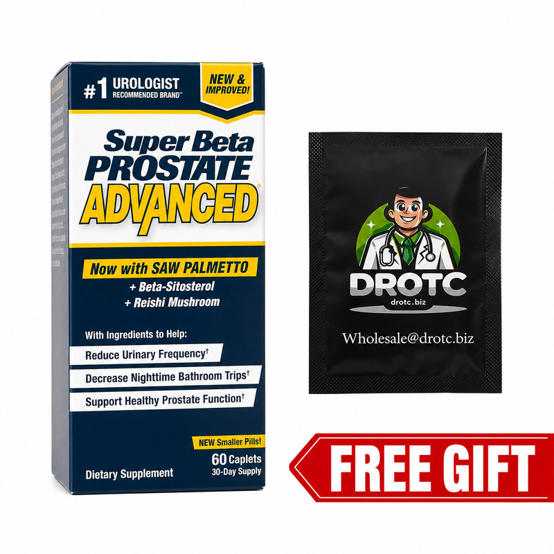 Super Beta Prostate Advanced W/Saw Palmetto 60 Ct 1Pk + Free DROTC Wipe Exp 4/28