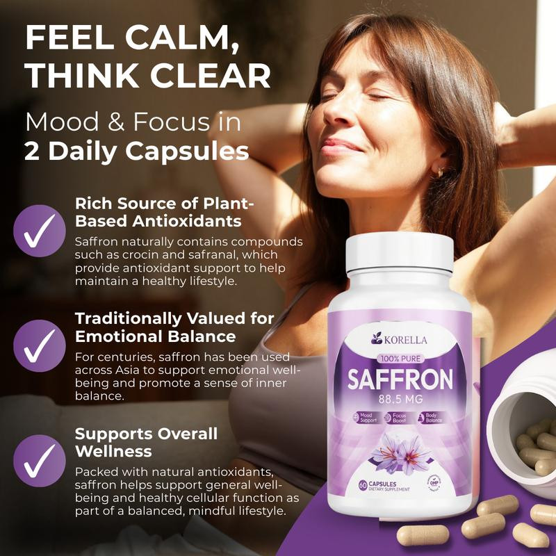 Korella Saffron Extract [88.5Mg] for Stress, Mood & Focus – Natural gallery