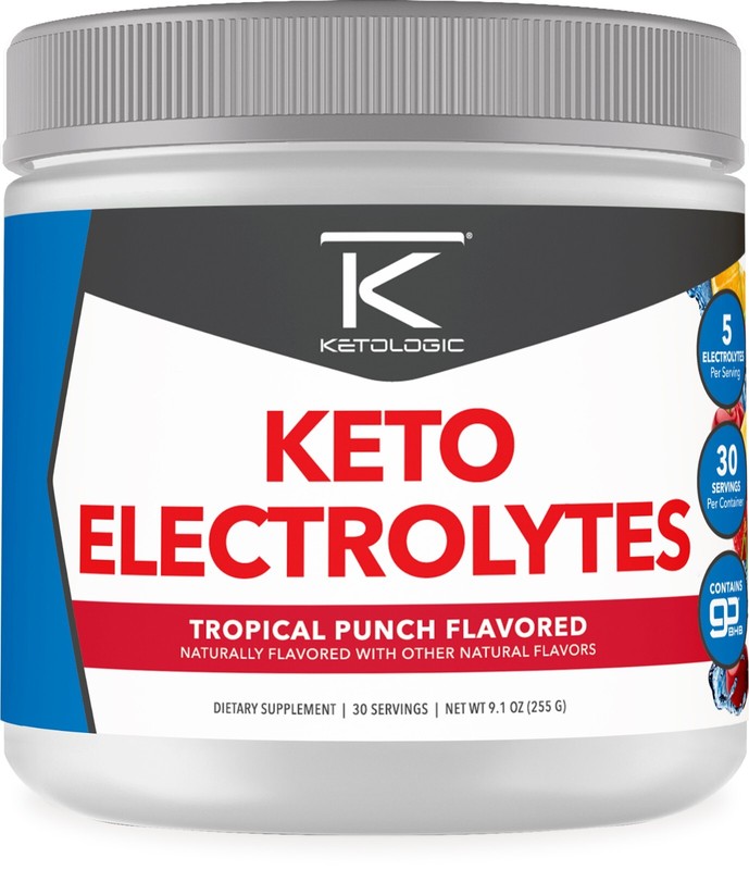 Ketologic Keto Electrolyte Powder (Tropical Punch) 30 Servings – Sugar-Free