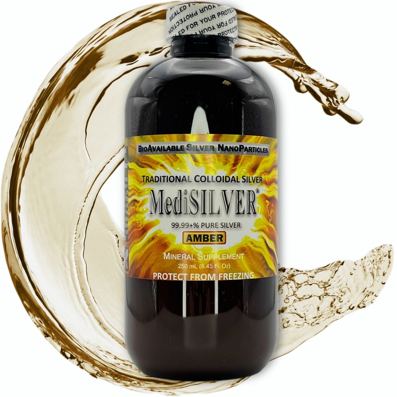 MediSILVER® AMBER Immunity Booster Traditional Colloidal Silver AgNP: 250 mL
