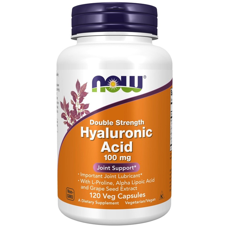 NOW Supplements, Hyaluronic Acid 100 mg, Double Strength,120 Veg Capsules
