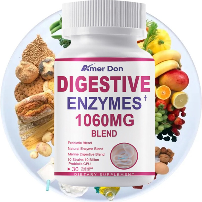 Digestive Enzymes Prebiotic & Probiotics Gas,Constipation & Bloating Relief Caps