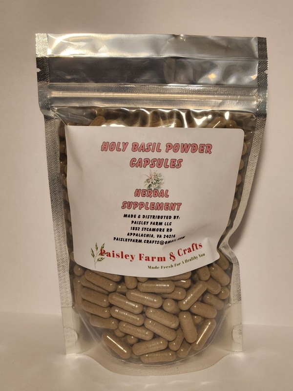 Holy Basil [Tulsi] Capsules 300 Pk – Made Fresh On Demand!