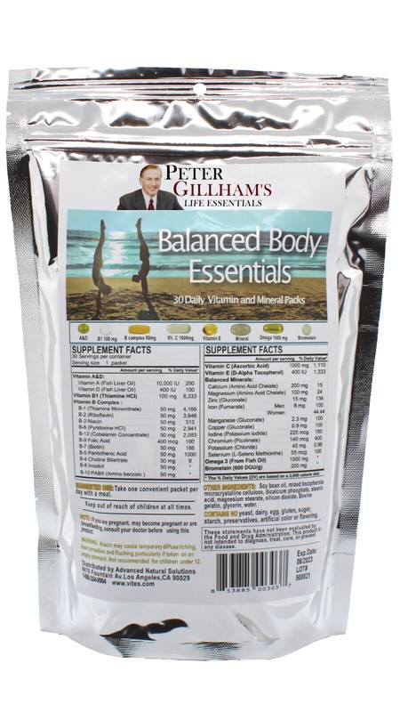 Peter Gillham’s Balanced Body Essentials – 30 Day Supply, Multivitamin Packets