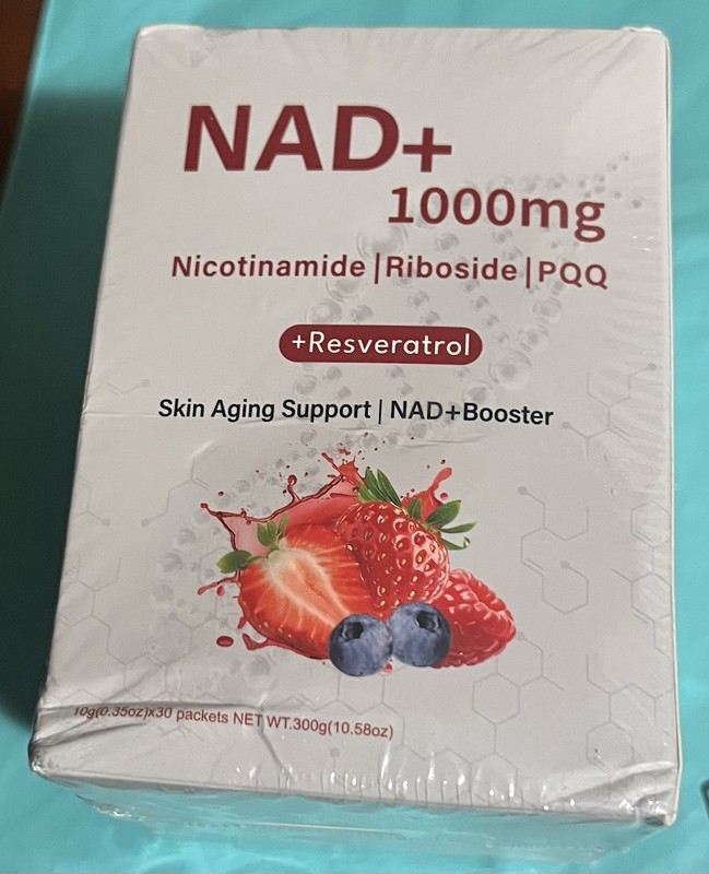 NAD 1000mg Liquid Nicotinamide Riboside Resveratrol Supplements- 30 Pack 04/27