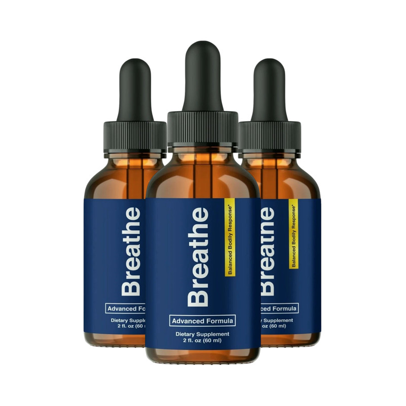 (3-Pack) Breathe Drops for Lung Cleanse & Detox, Respiratory Support Drops