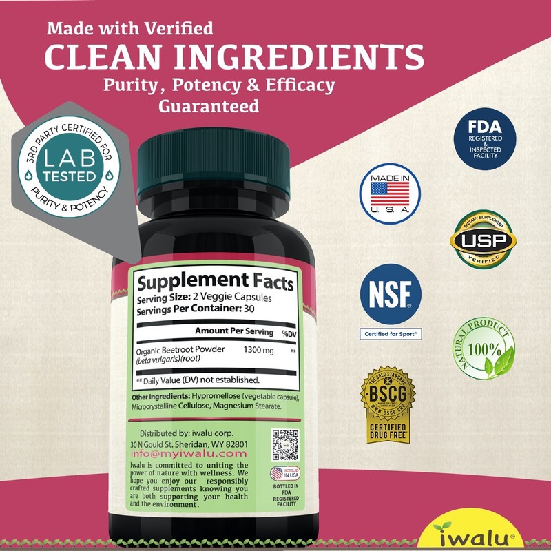 Betalain Supplement - Organic Beet Root Supplement - iwalu (official) SHIPS FREE gallery