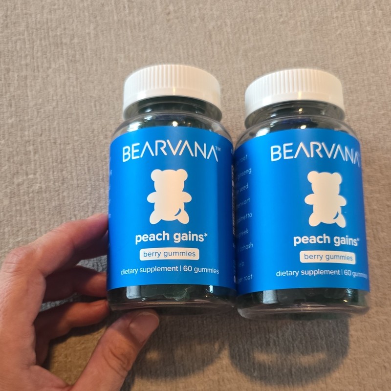 BEARVANA Peach Gains Berry Gummy Dietary Supplement Vegan 60 Gummies Exp 5/2026