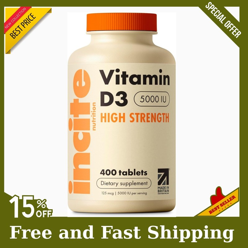 Vitamin D3 5000Iu VIT D3- 400 Easy Swallow Micro Tablets, High Strength US Stock