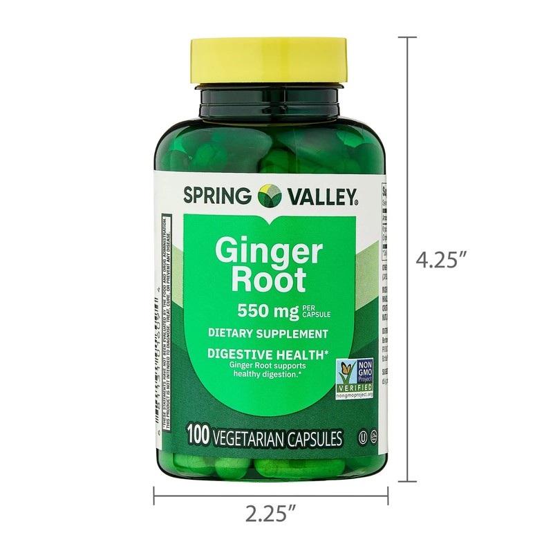 Spring Valley Ginger Root Capsules 550 mg 100-Count, Pack of 2 gallery