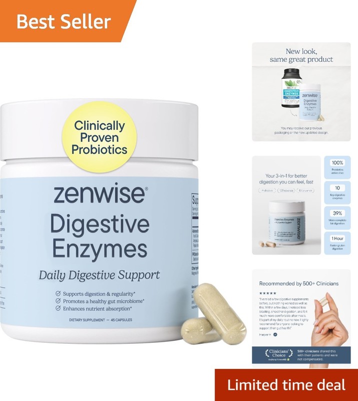 Multienzyme Digestive Support Capsules for Bloating and Indigestion