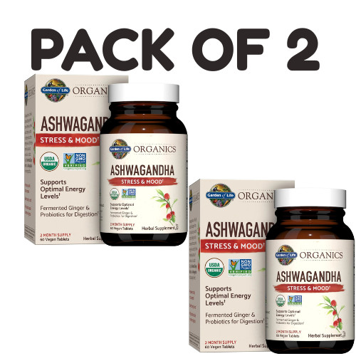 Garden of Life Organic Ashwagandha Supplement – 60 Count – Pack of 2