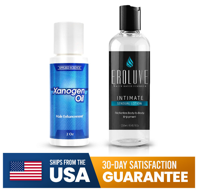Xanogen Oil (2 oz) + Eroluve (8 oz) Bundle – Topical Enhancement Oil- Lubricant