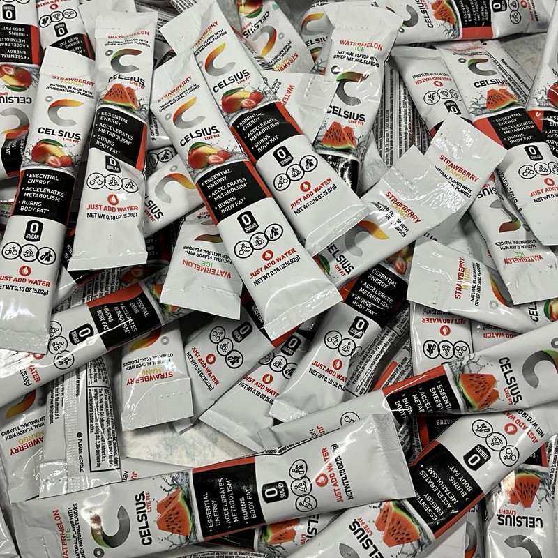 CELSIUS On The Go Energy Drink Mix Sugar Free 56 Stick Packs Total Exp 08/26+