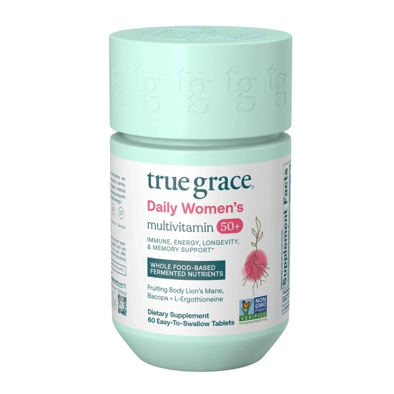 True Grace Daily Women’s Multivitamin 50+ - 60 Easy-to-Swallow Tablets - Immu...