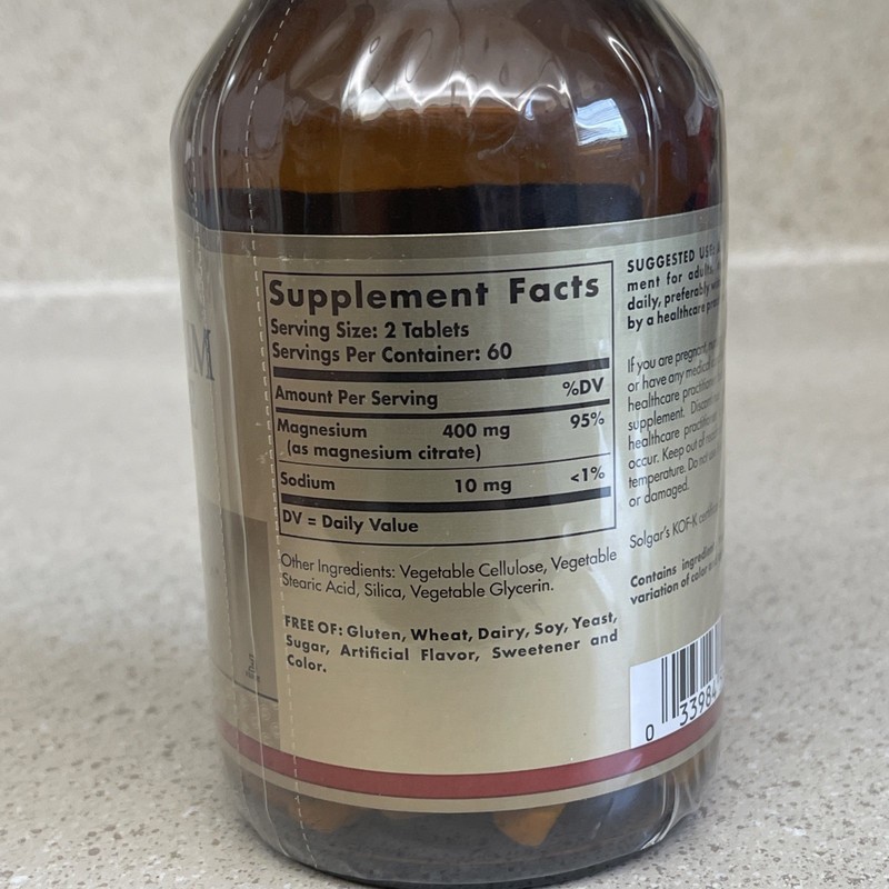Magnesium Citrate, 120 Tablets (200 mg per Tablet) Exp 5/28 gallery