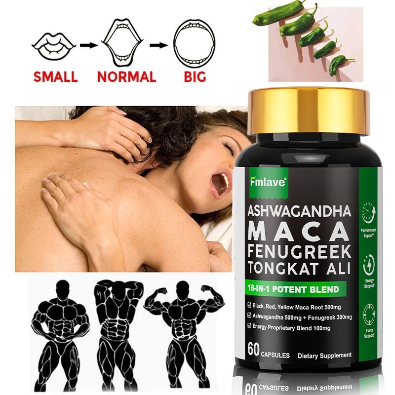 Maca Ashwagandha Panax Ginseng 60 Capsules Supports Desire Stamina Performance