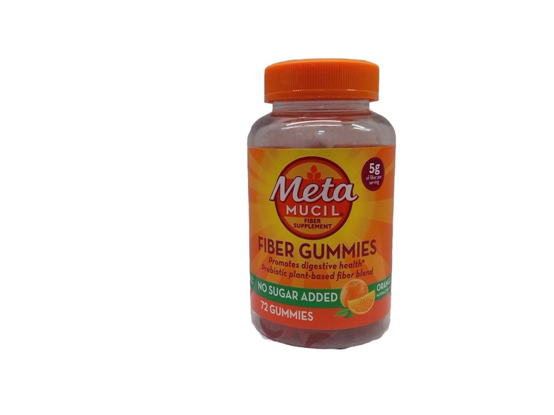 Metamucil Fiber Gummies 72 Count, Digestive Health 5g No Sugar Added Exp 05/25