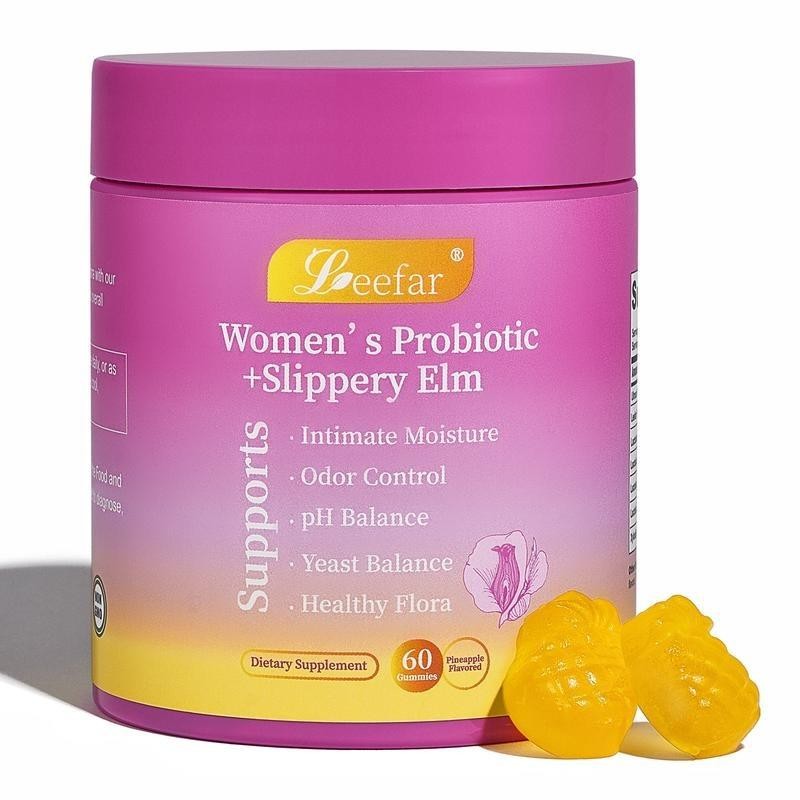 Women‘s Probiotic Gummies: Slippery Elm for Digestive & Immune Support, 60 Pcs