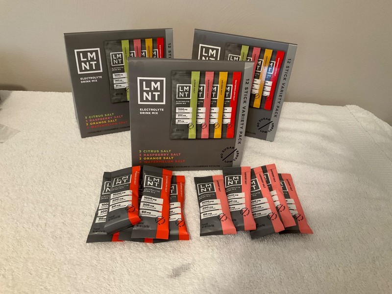 3 boxes of LMNT Electrolyte Drink Mix w/ 12 Variety Packs & 10 Individual Packs
