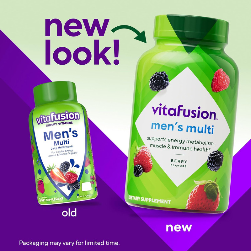 Vitafusion Adult Gummy Vitamin Supplement for Men, Berry Flavored, A, C, D, E, B gallery