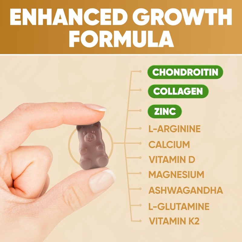 Height Growth Increase Vitamin Gummies, Calcium 100mg, 60 Count (Pack of 1) gallery