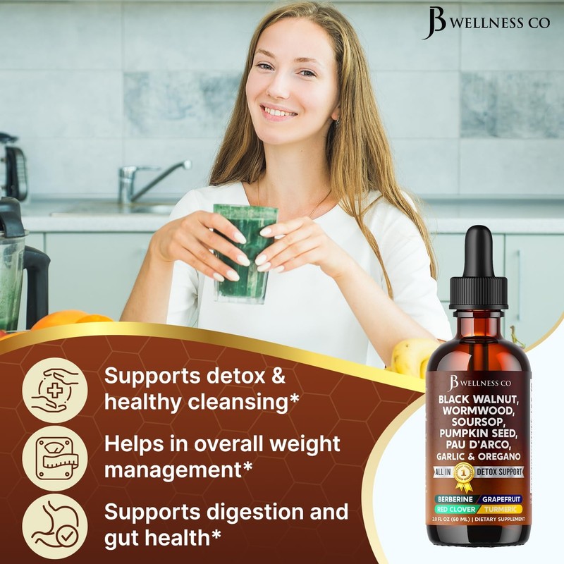 Jb Wellness Co Wormwood Black Walnut Cleanse For Humans Drops Liquid Soursop gallery