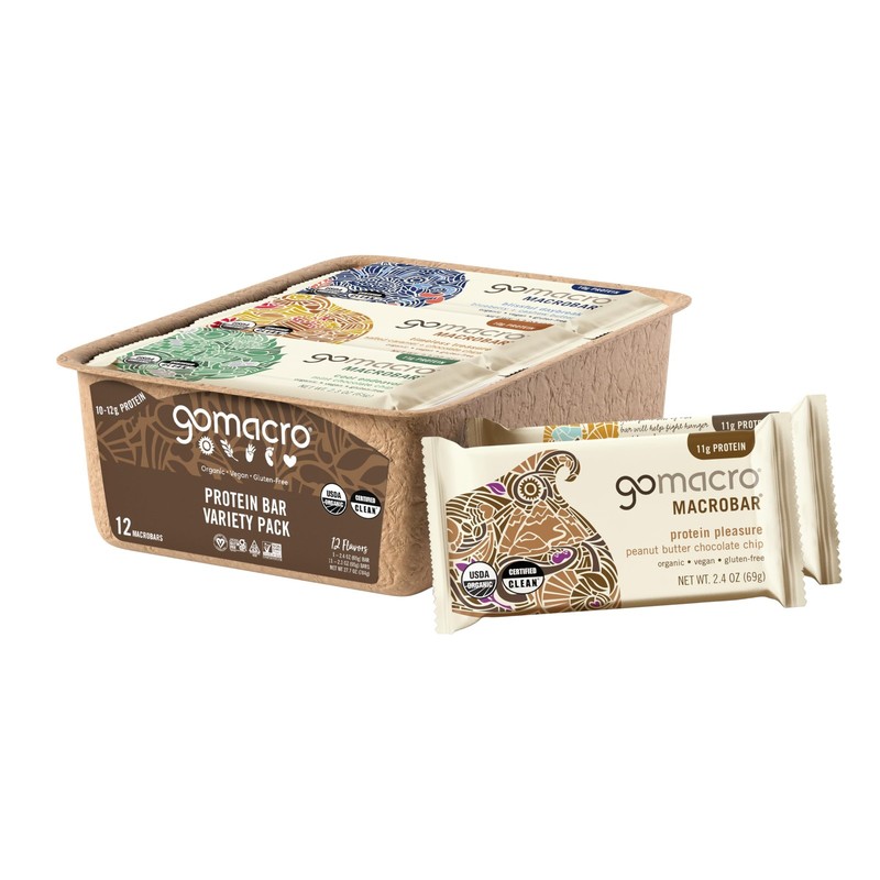 GoMacro MacroBar Organic Vegan Protein Bars – Protein Variety Pack (2.3-2.4 O…