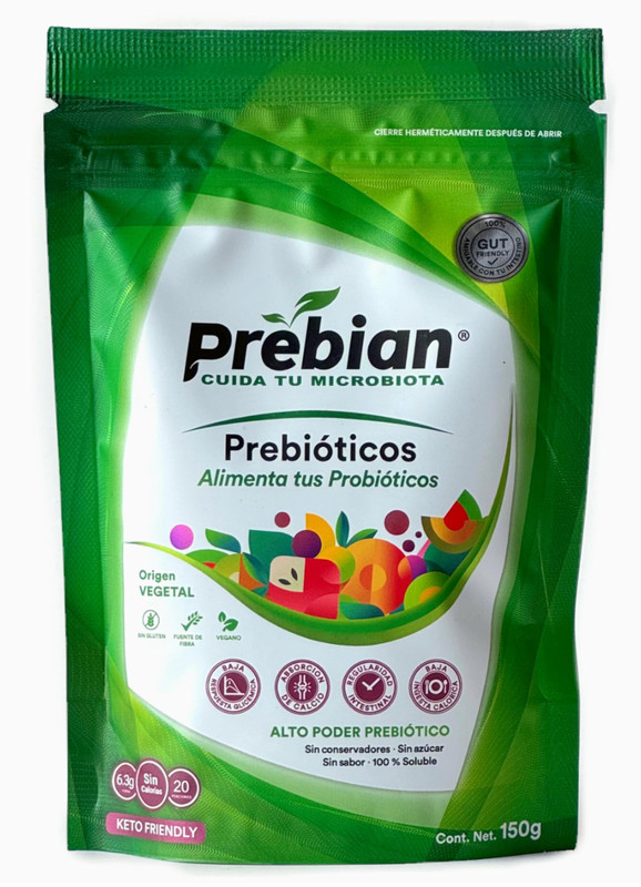 Prebian Probióticos: Keto, Vegan, Gluten and Lactose Free, 450G