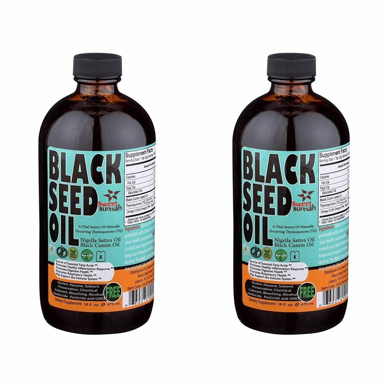 2 X Organic Black seed oil 16 oz (100% Pure Cold-Pressed )GLASS BOTTLE exp 2025