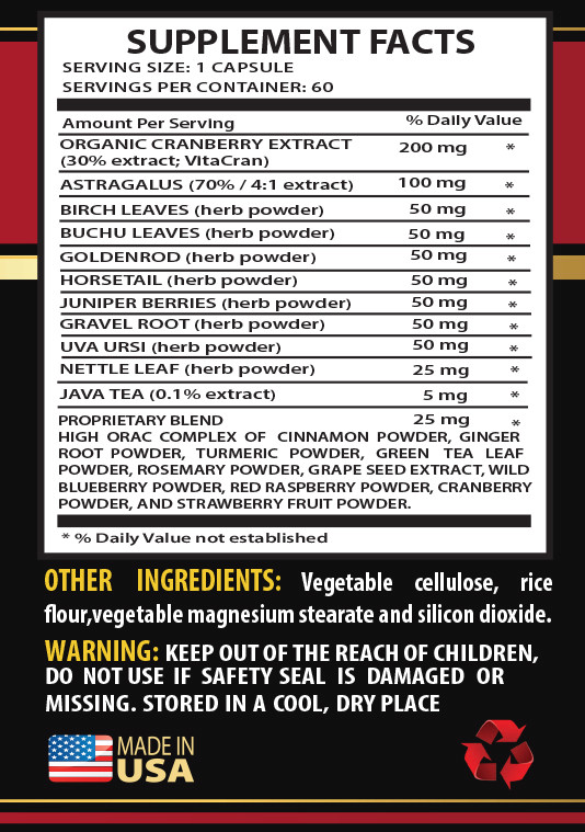 Immune support capsules - KIDNEY CLEANSE COMPLEX - cranberry extract - 1 Bottle gallery