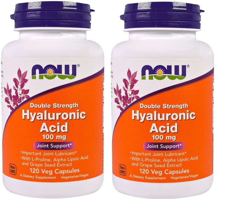 NOW Foods - Hyaluronic Acid 100 mg - 120 Veg Capsule 120 Count (Pack of 2)