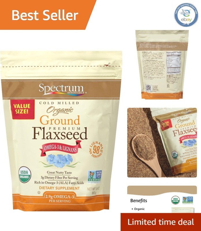 Luxurious Organic Ground Flaxseed 24 Oz – Gluten-Free, Omega-3 Rich Delight