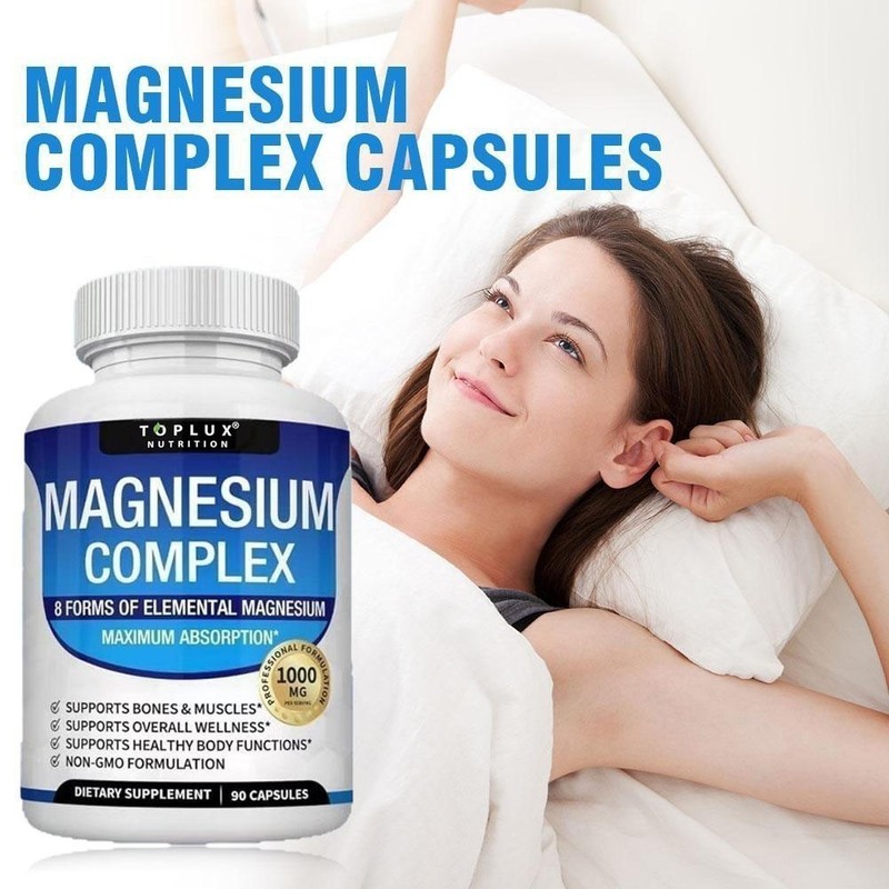 3Pack Toplux Nutrition Magnesium Complex 1000mg Supports 8 Elemental Magnesium++ gallery
