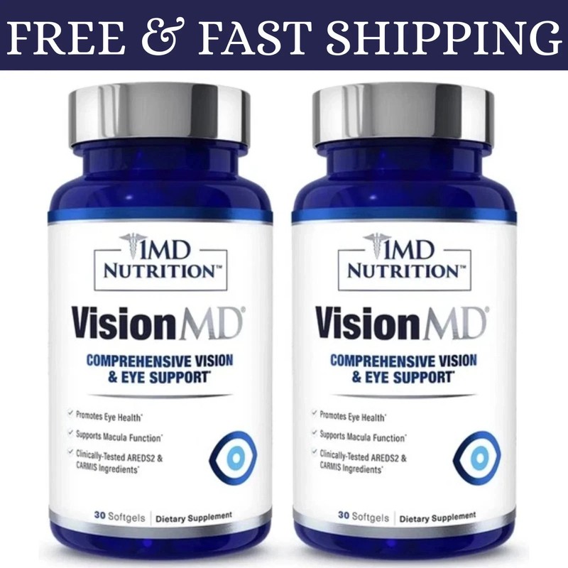 2 pack MD Nutrition Vision MD Eye Vitamin CARMIS - Eye Supplement 30 Softgels.